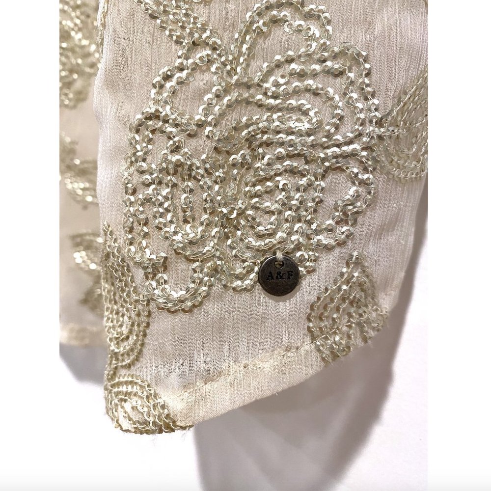 Abercrombie & Fitch Gold Sequin Roses Tank Top - Picture 2 of 4